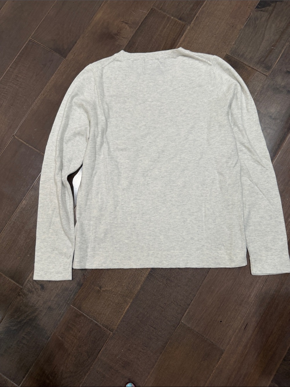J. Crew Heather Gray Light Weight Sweater with Pink & Gold Sequin MERRY - Picture 5 of 5